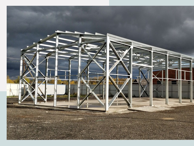 Двускатные ангары в Нижнекамск от 608 руб. за квадрат