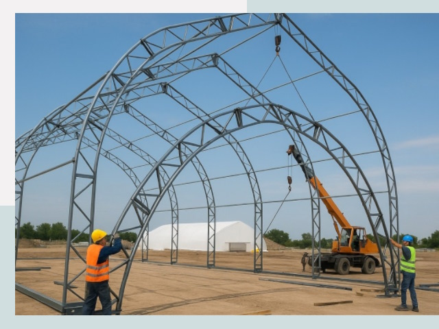 Монтаж ангаров в Нижнекамске от 608 руб. - Надежно и быстро